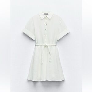 Zara Woven Belt Shirt Dress - S
